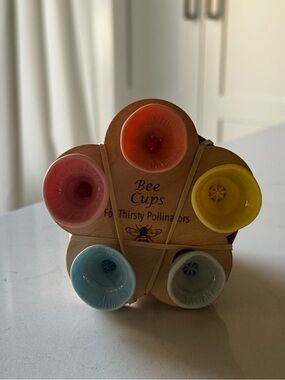 Bee Cups for Thirsty Pollinators - 5 Pastel Cups